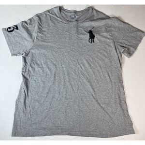 Polo Ralph Lauren men's 2XLT T-shirt Large Pony with number 3 logo gray crewneck